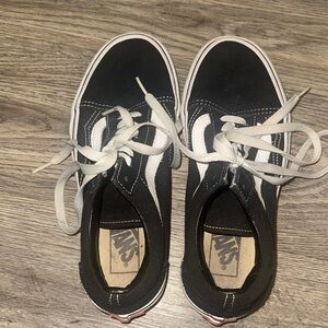 Vans Classic Black and White Lace-Up Shoes
